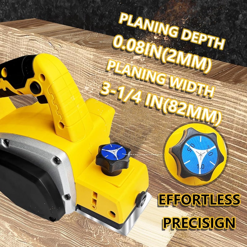 Tsukairo Cordless Brushless Handheld Planer Compatible with Dewalt 20V MAX Battery, 3-1/4″, 15000 RPM, Power Planer Tool Only (No Battery), Electric Wood Planer for Woodworking, Carpenter and Home DIY - Image 3